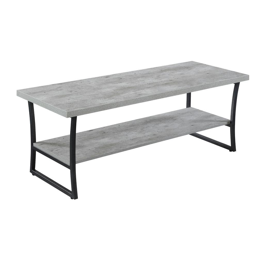 UPC 095285417254 product image for X-Calibur 48 in. Gray/Black Large Rectangle Wood Coffee Table with Shelf | upcitemdb.com