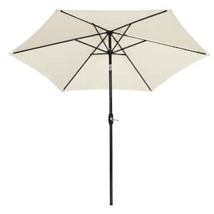 9 ft. Market Patio Outdoor Umbrella with Crank in White