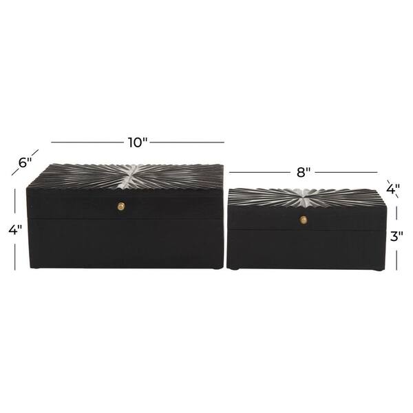 CosmoLiving by Cosmopolitan Contemporary Wood Box - Set of 2, Black