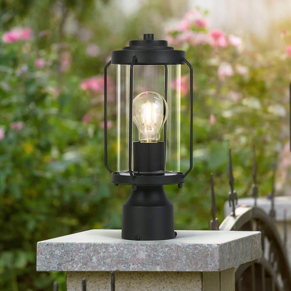 Uolfin 1-Light Black Metal Hardwired Modern Outdoor Weather