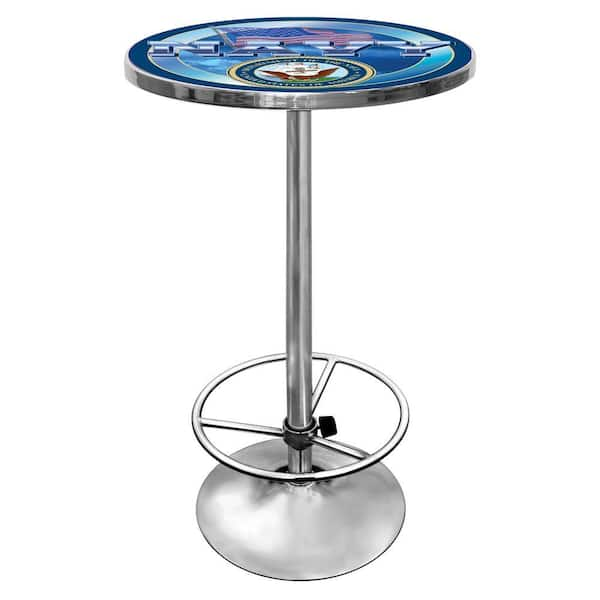 Trademark U.S. Navy Chrome Pub/Bar Table