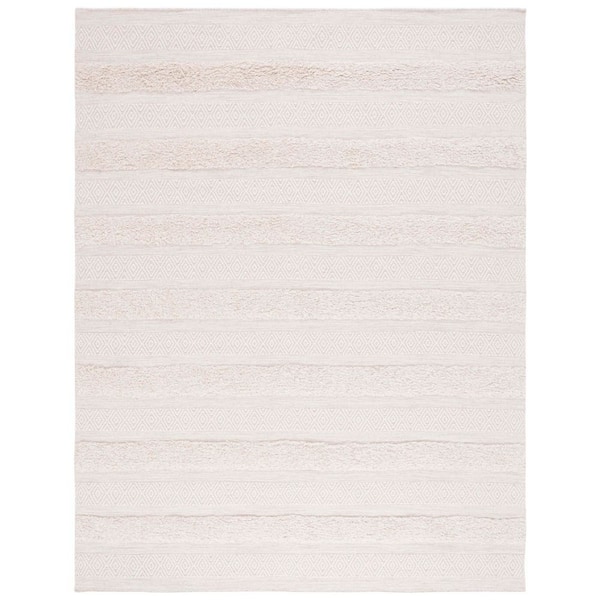 Vermont 8 ft. x 10 ft. Ivory/Beige Striped High-Low Area Rug