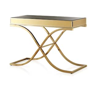 Jamirah 48 in. Brass Rectangle Glass Console Table