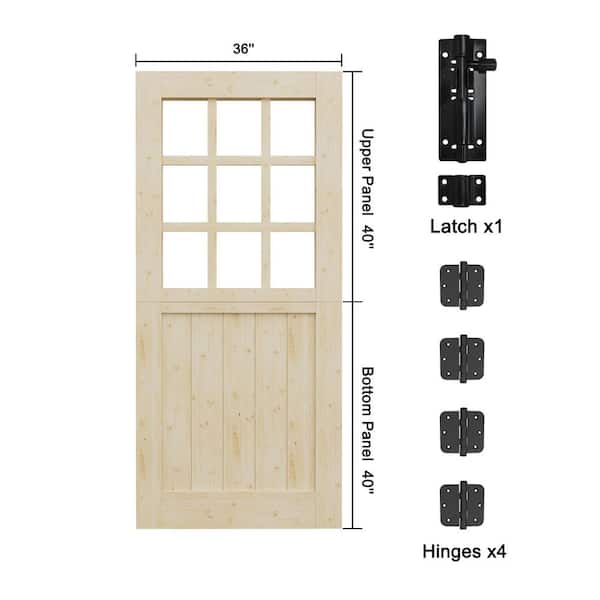ARK DESIGN 36 in. x 80 in. Solid Pine Universal 9 Lite Clear