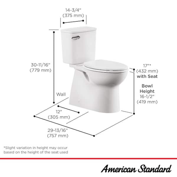 Aspirations 12 in. Rough In 2-Piece 1.28 GPF Single Flush Elongated Toilet with Slow Close Seat in White