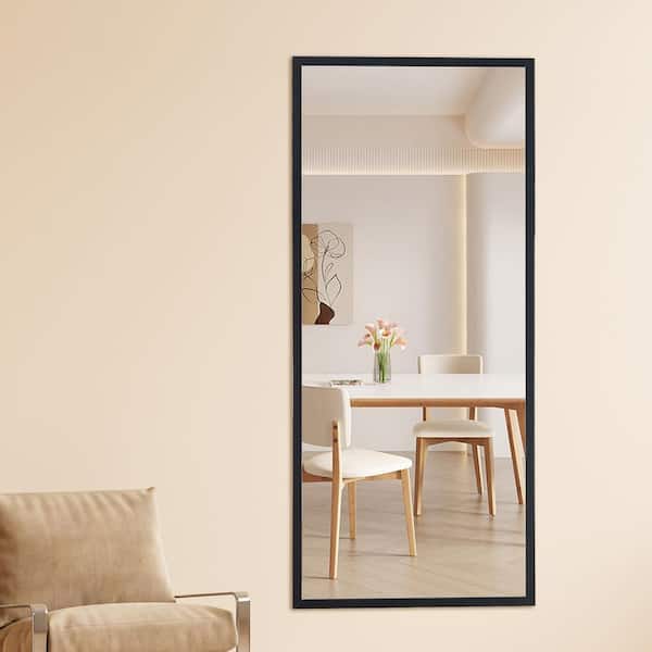 Tenleaf 71 in. W x 31.5 in. H Rectangle Solid Wood Framed Black Mirror for Bedroom