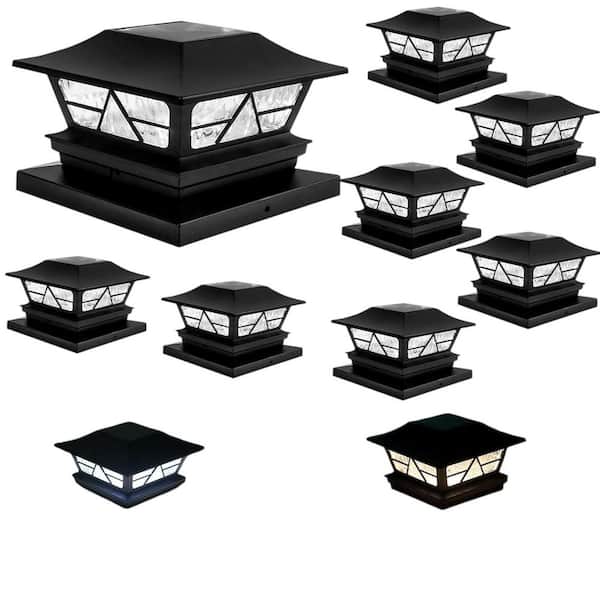 Afoxsos 8 Pack Solar Outdoor Fence Post Lights 2 Modes Waterproof for Garden Yard Patio for 4x4 5x5 6x6 Cable railing System