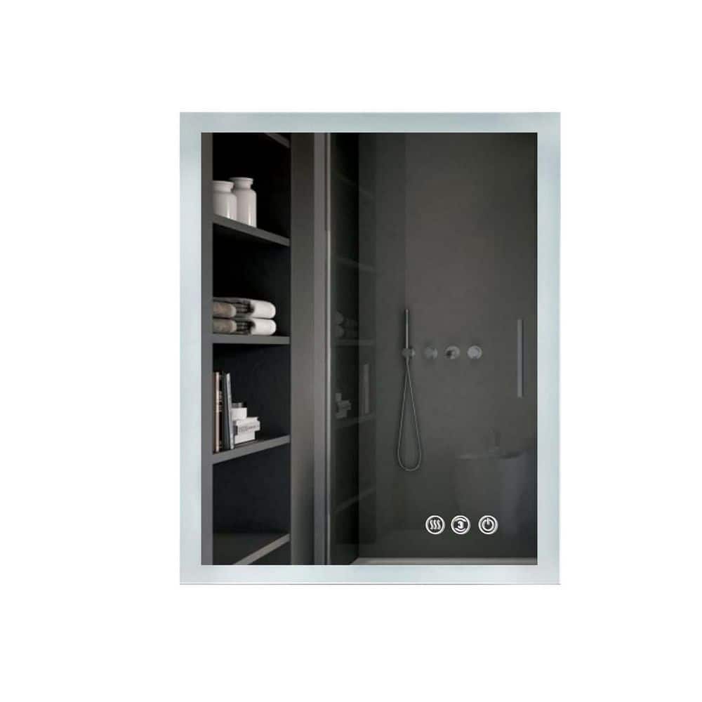 30 in. W x 36 in. H Large Rectangular Frameless Anti-Fog Wall Bathroom Vani