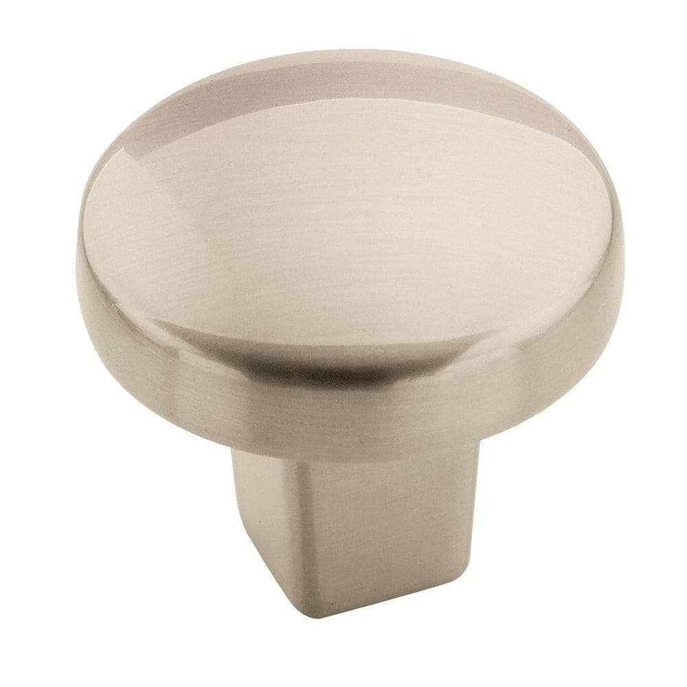 Satin Nickel Round Cabinet Knob with Mounting Hardware