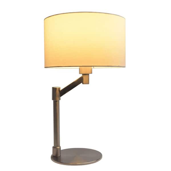 Jushua Horizon Brushed Nickel Table Lamp with On/Off Switch Curved