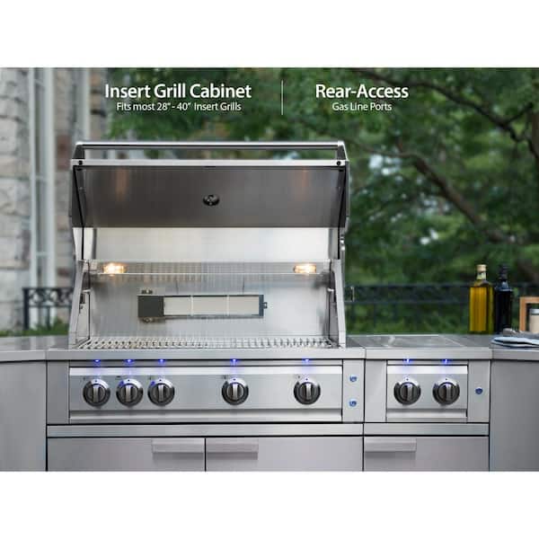 6' x 8' Small Outdoor Kitchen Kit - Grill - Standalone Grill - Power Burner  - Cabinets - Sink
