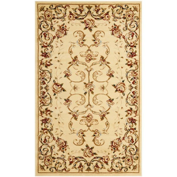 SAFAVIEH Lyndhurst Ivory 3 ft. x 5 ft. Border Floral Area Rug
