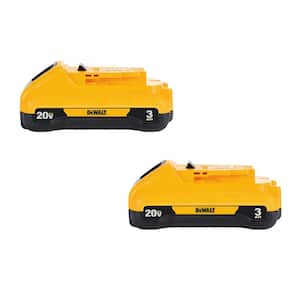 DEWALT 20V MAX Compact Lithium Ion 3.0Ah Battery Pack 2 Pack