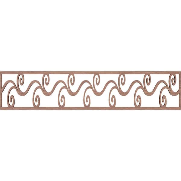 Ekena Millwork Tilden Fretwork 0.375 in. D x 46.75 in. W x 10 in. L Walnut Wood Panel Moulding