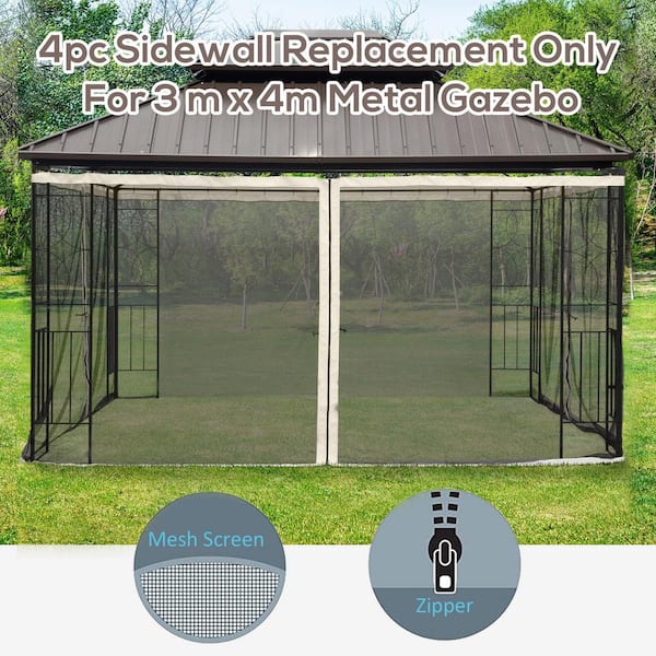 Outsunny Replacement Mesh Mosquito Netting Screen Walls for