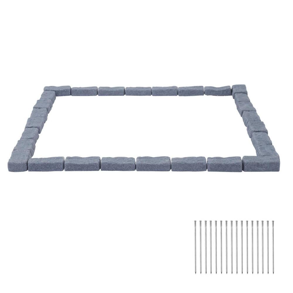 Faux Stone Garden Edging Kit, 46.46 in. x 2.24 in. x 3.74 in. 15. 5 ft., 4 Sections, Gray Plastic Edging, 1-Pack price history on PriceWatchPro