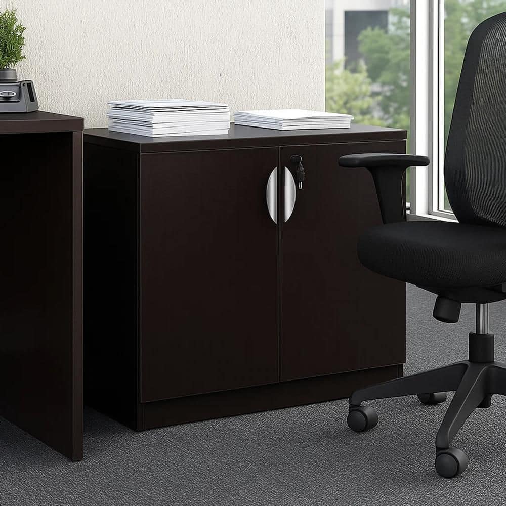 Doe Mocha Brown 29.5 in.  Office Storage Cabinet with 1-Shelf and 2-Doors price history on PriceWatchPro