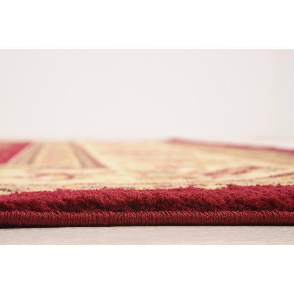 Elegant Aditi 4' x 6' Red Synthetic Stain-Resistant Area Rug