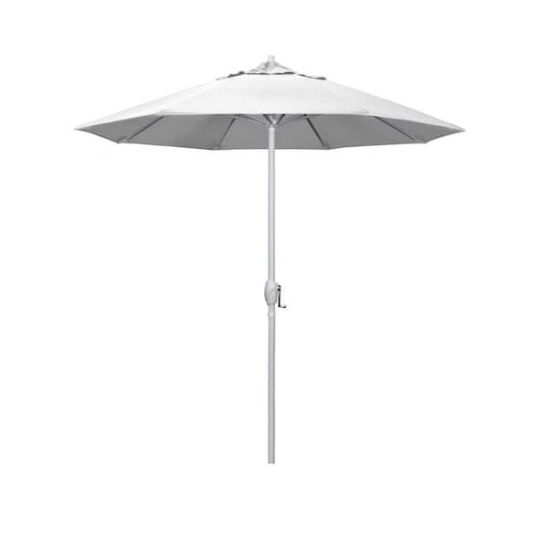 California Umbrella 7.5 ft. Matted White Aluminum Market Patio Umbrella Auto Tilt in Natural Pacifica