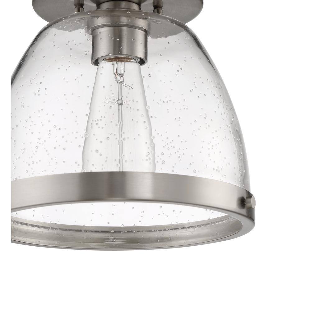 Lodie 10" Brushed Polished Nickel Flush Mount Ceiling Light with Clear Glass