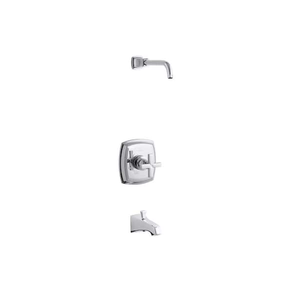 KOHLER 1-Handle Rite-Temp Bath and Shower Valve Trim Kit in Polished Chrome Less Showerhead (Valve Not Included)