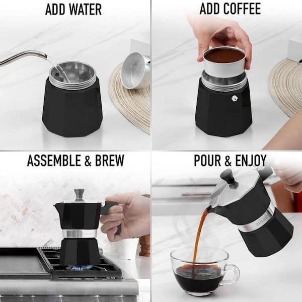 Zulay Kitchen 6-Cup Premium Moka Pot Stovetop Espresso Maker