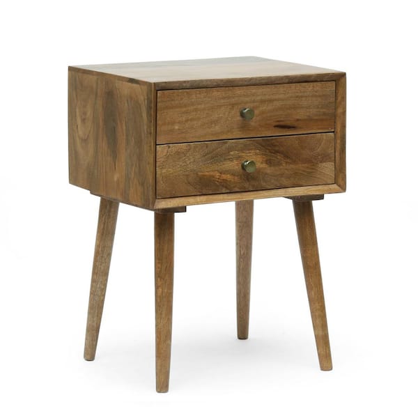 Noble House Meigs 18 in. Natural Rectangle Wood End Table