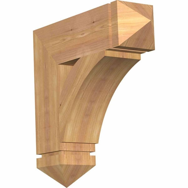 Ekena Millwork 5.5 in. x 22 in. x 22 in. Western Red Cedar Thorton Arts and Crafts Smooth Bracket