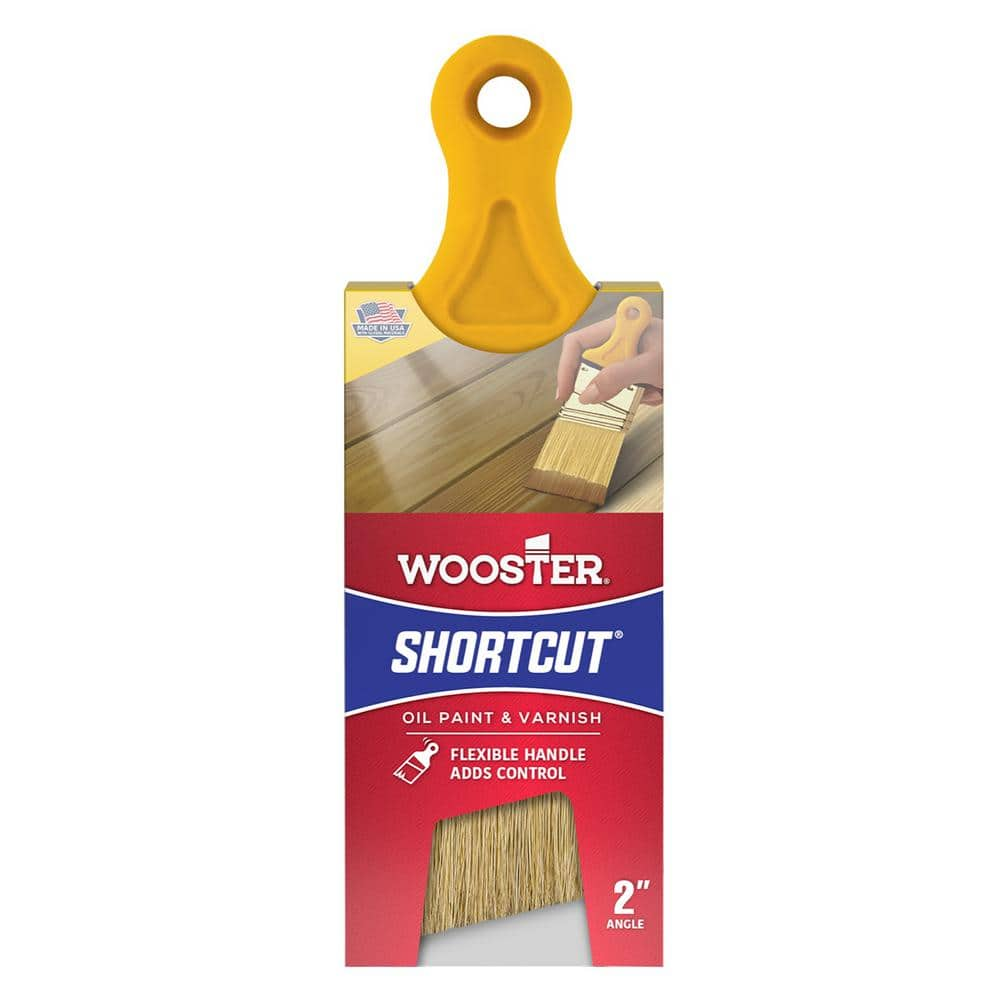 Wooster 2 in. Shortcut White Bristle Angled Brush