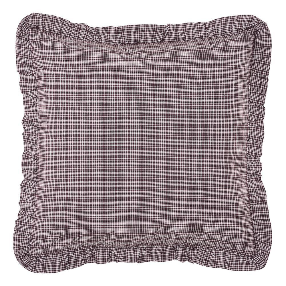 Florette Dark Coffee and Taupe Cotton Euro Sham 26x26