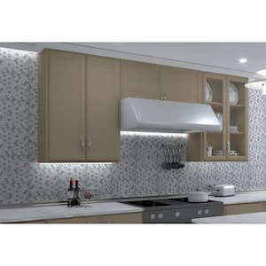 Trillion Oatmeal Gray/White Glossy 11-1/2 in. x 11-13/16 in. Geometric Glass Mosaic Tile (5.66 sq. ft./Case)