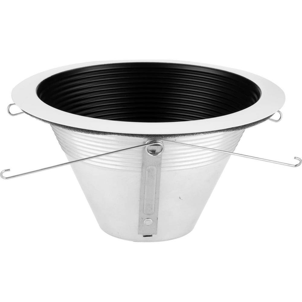 Black Aluminum 6-Inch Recessed Step Baffle Trim for Shallow Housing