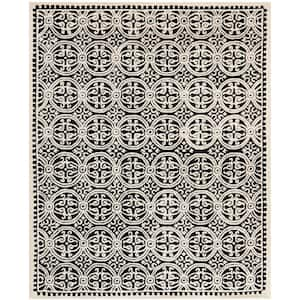 Cambridge Black/Ivory 6 ft. x 9 ft. Geometric Medallion Area Rug