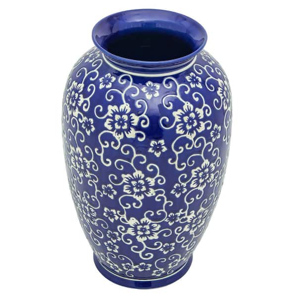 Jayiaine Vase Tall Floor Vase Chinese Flower Vase Ceramic for Art Home  Décor Japanese Vase Shelf 12 Inch,Sophisticated Vessel for Decorative  Branches