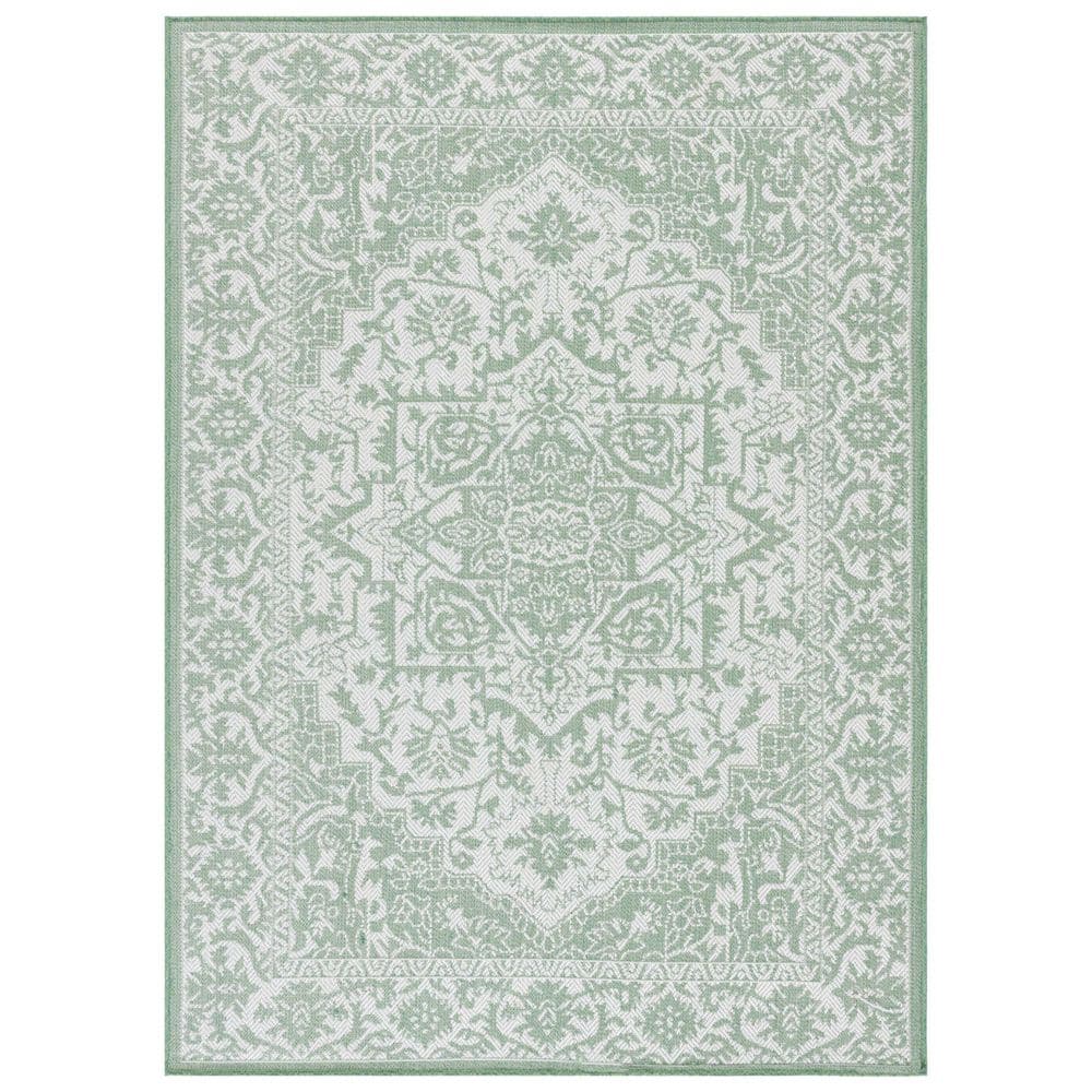 Bermuda Green/Ivory 5 ft. x 8 ft. Border Ornate Indoor/Outdoor Area Rug price history on PriceWatchPro