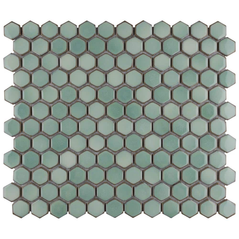 Mint Green Hexagon Porcelain Mosaic Tile for Walls and Floors