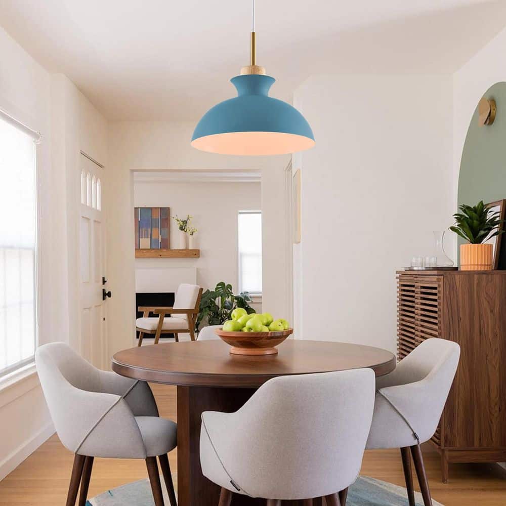11 in. 60-Watt 1 Light Green Dome Pendant Light with Green Metal Shade for Kitchen Island, Bedroom, Corridor price history on PriceWatchPro