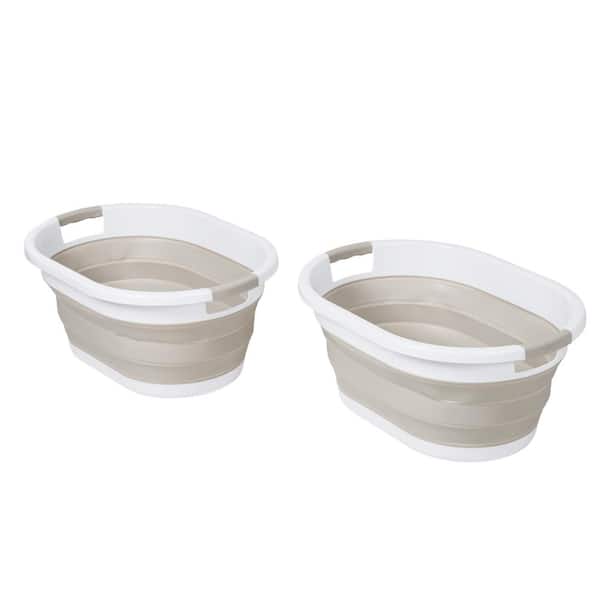 Honey-Can-Do 2 Piece Count Plastic Laundry Basket in the Laundry Hampers &  Baskets department at