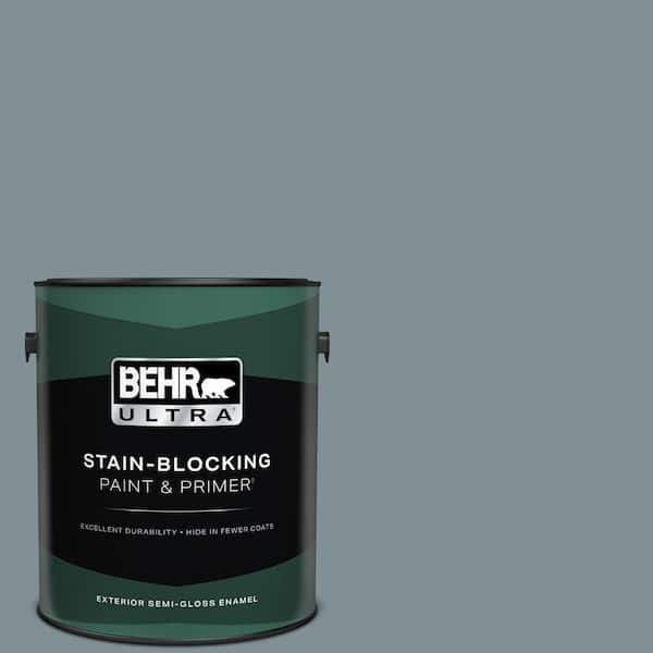 BEHR ULTRA 1 gal. #740F-4 Dark Storm Cloud Semi-Gloss Enamel Exterior Paint & Primer