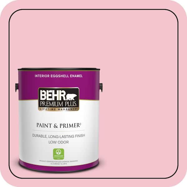 BEHR PREMIUM PLUS 1 gal. #P150-2 Energetic Pink Eggshell Enamel Low Odor Interior Paint & Primer