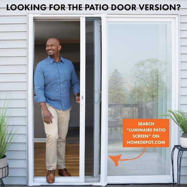 Andersen - 36 in. x 80 in. LuminAire Black for Single Entry Door 32 in.-36 in. Universal Handed Aluminum Retractable Screen Door