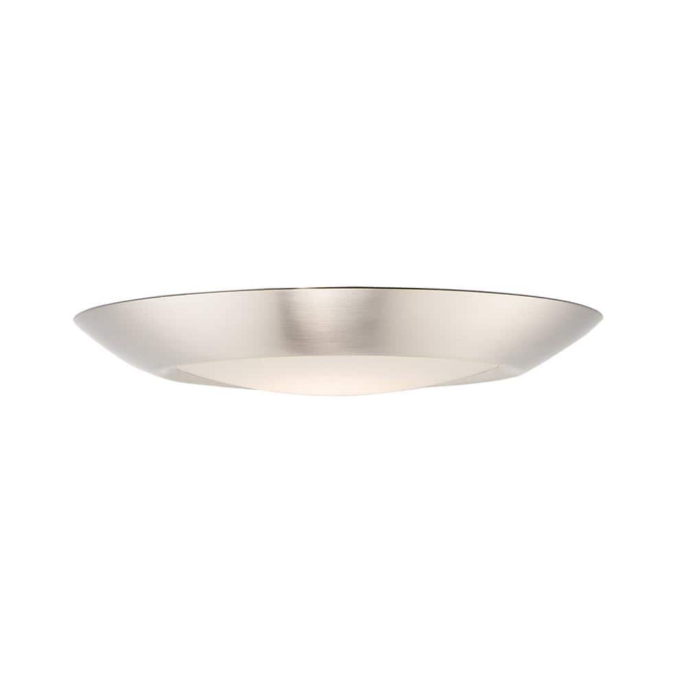Sleek Satin Nickel 7.5" LED Flush Mount for Indoor/Outdoor Use