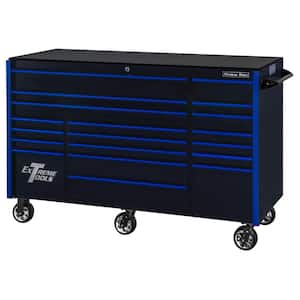 RX Series 72 in. 19 -Drawer Roller Cabinet Tool Chest in Black with Blue Handles