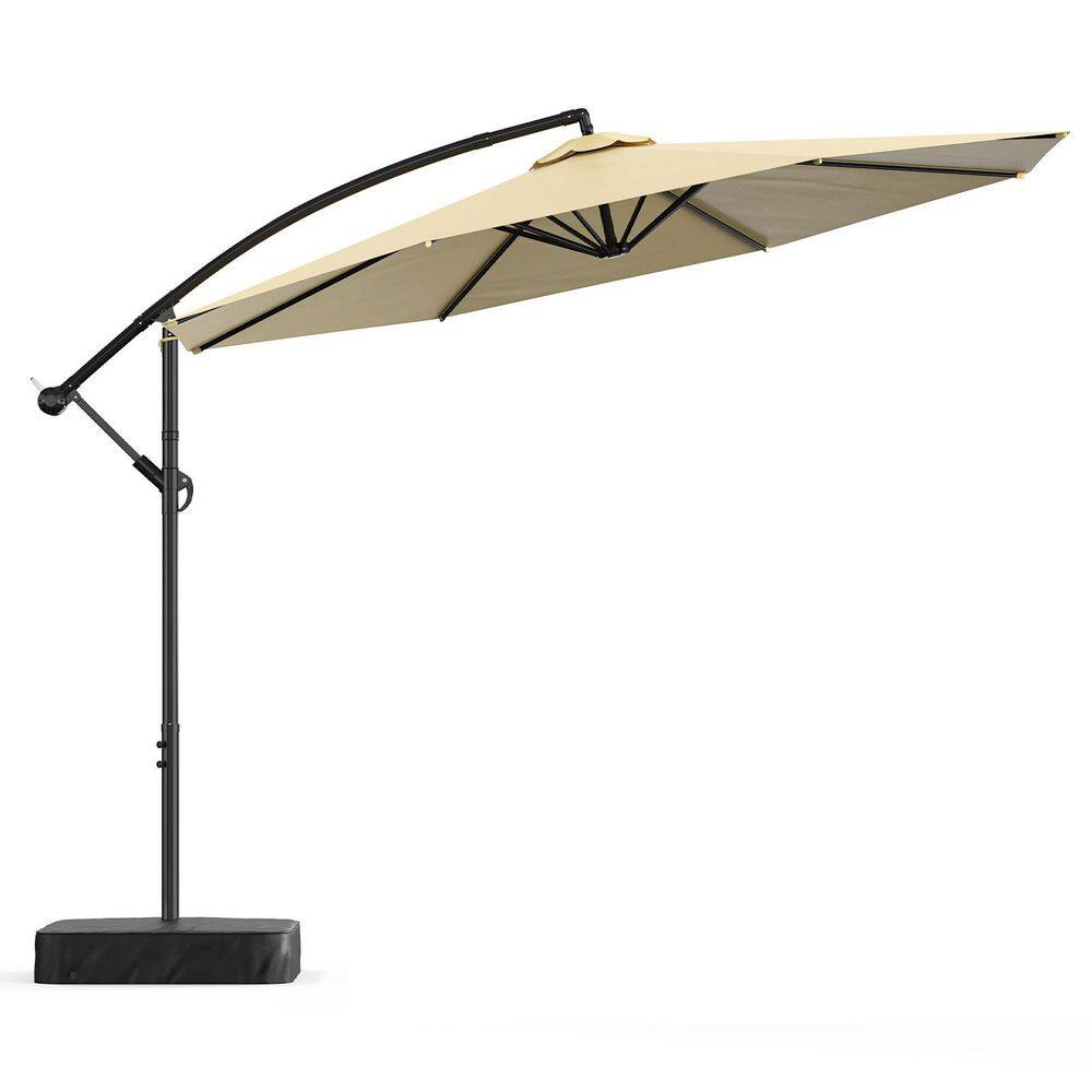 10 ft. Patio Umbrella with Base 360° Rotation & Adjust Angle Offset Cantilever Umbrella UV Protection Canopy Cover,Khaki price history on PriceWatchPro