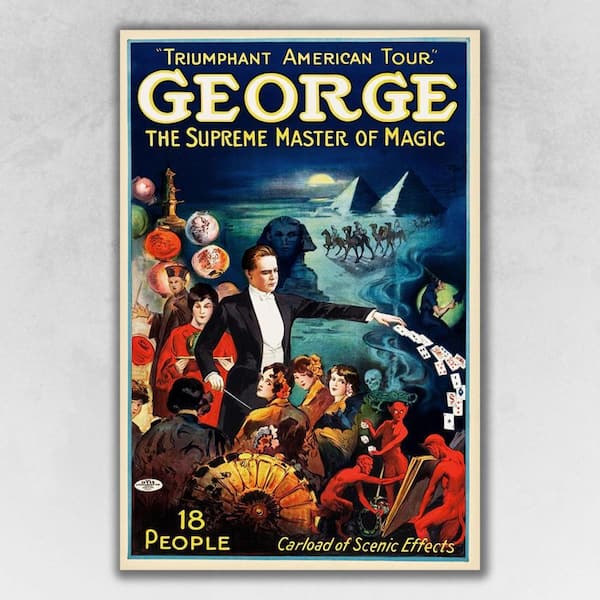 HomeRoots Charlie George the Supreme Master Vintage Magic by Unknown Unframed Art Print 24 in. x 16 in.