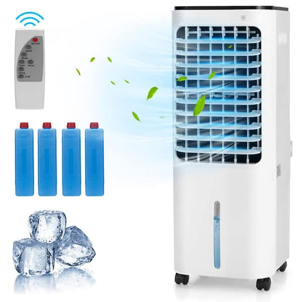 Gymax 8,000 BTU Portable Air Conditioner Cools 250 Sq. Ft. with Ice Box and Remote Control in White