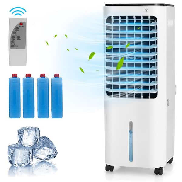8,000 BTU Portable Air Conditioner Cools 250 Sq. Ft. with Ice Box and Remote Control in White