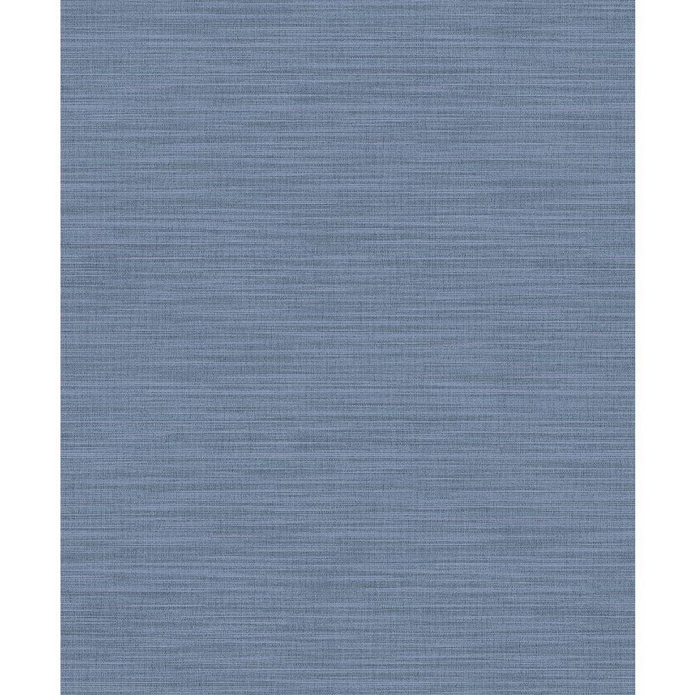 Ashleigh Blue Linen Texture Ivory Wallpaper Sample