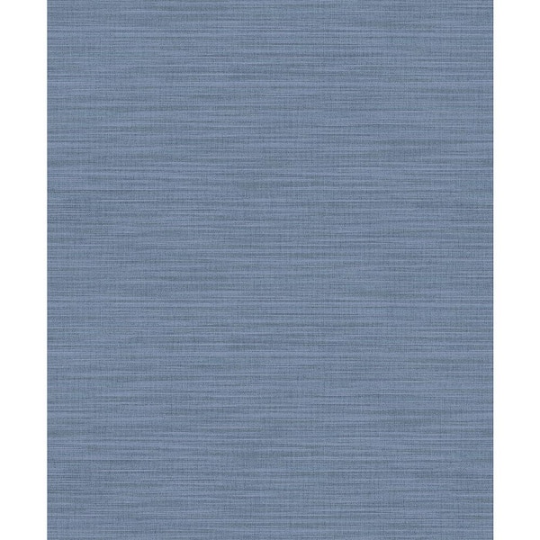 Advantage Ashleigh Blue Linen Texture Ivory Wallpaper Sample