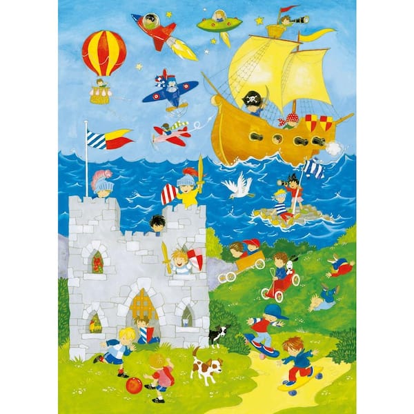 Ideal Decor 100 in. x 72 in. Its a Boys World Wall Mural